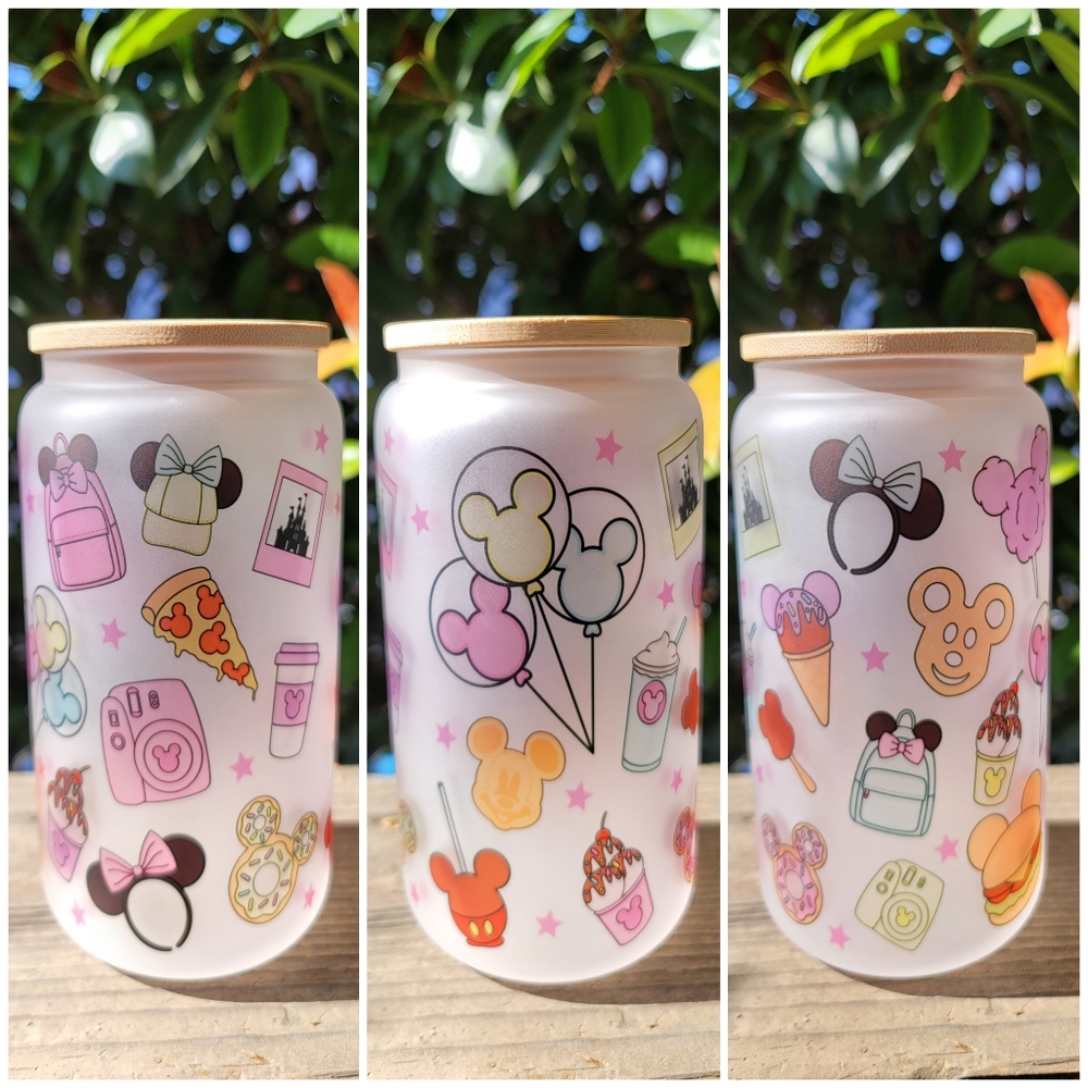 Disney Snacks 16oz Frosted Glass Tumbler